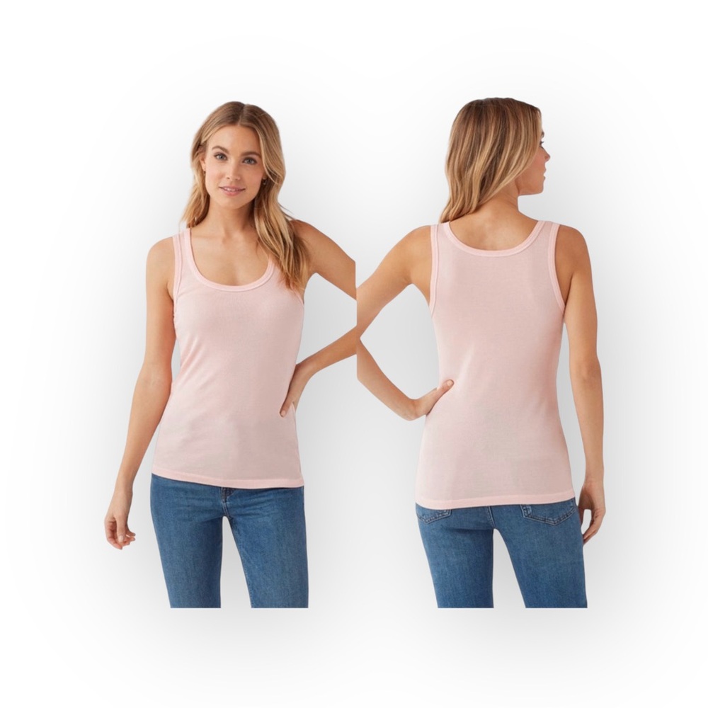 new Splendid ✶ Classic Micro Modal Ribbed Rib Tank Top ✶ Coral Hot Pink ✶ Large - Picture 14 of 16